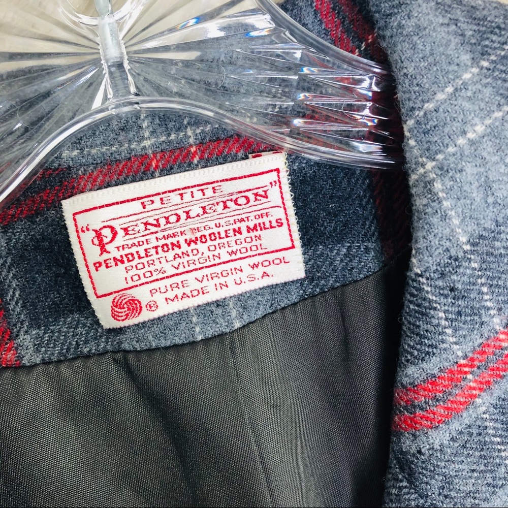 Pendleton Plaid Double Breasted Jacket Blazer Nwot - image 8